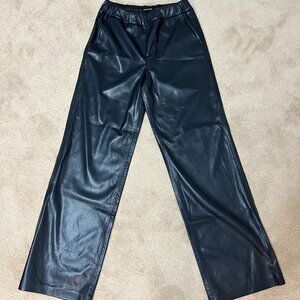 Anine Bing Wide Faux Leather Pants Women's Size Small